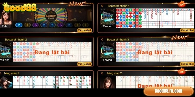 Live Casino Good88: Thiên Đường Cá Cược Đình Đám 2025 2 Kho trò chơi đa dạng, hấp dẫn trong Casino Good88